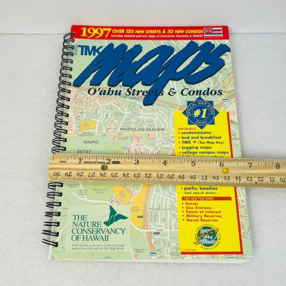 1997 TMK Maps Oahu Hawaii Streets & Condos Spiral Map Book Vintage Atlas